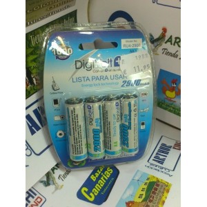 Blister 4 pilas recargables AA DigiVolt 2900 mA