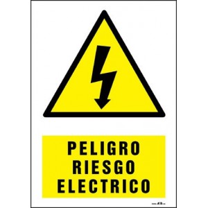 Cartel PELIGRO RIESGO ELECTRICO (13x18)