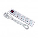 Regleta con toma de tierra (5 tomas) con interruptor