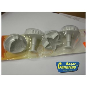 MOLDES FIMO, SCULPEY, CORTADORES DE FONDANT fresa, piña, hojas