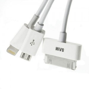 Cable de datos 4en1 (microUSB + Samsung TAB + iPhone5)
