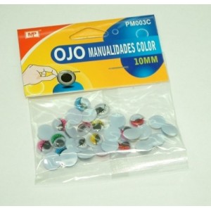 Pack 30 ojos con pestañas para manualidades (10 mm)