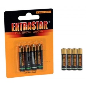 Blister 4 pilas AAA Extrastar (R03)