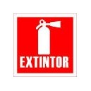 Cartel de plastico EXTINTOR. (Tamaño cuartilla)