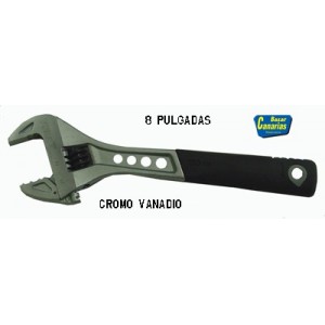 Llave inglesa mediana con mango de goma  (8")