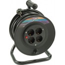 Tambor enrollacables 4 tomas schuko de 25 metros