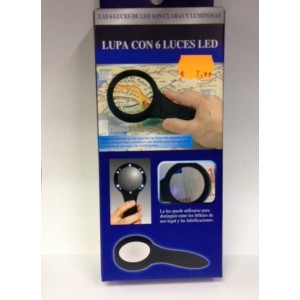 Lupa de mano con 6 luces LED