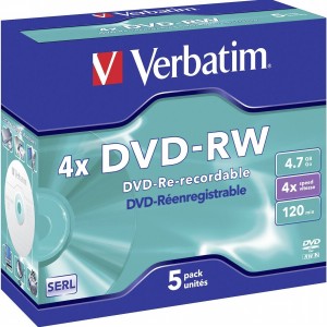 Caja 5 unidades DVD-RW Verbatim