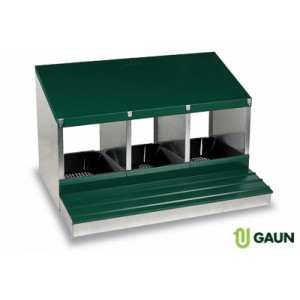 Pack 2 Ponederos Gallinas metálico 3 departamentos desmontado