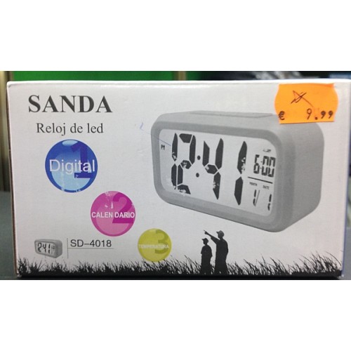 RELOJ DESPERTADOR SILENCIOSO SANDA SD-1804 - Bazar Canarias Talavera *  ArtchiSound, S.L.