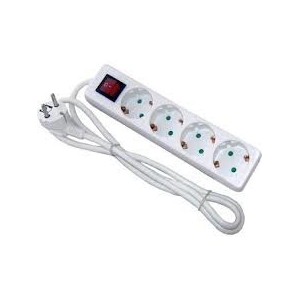 Regleta KDE con toma de tierra (4 tomas) con interruptor (3MTS)