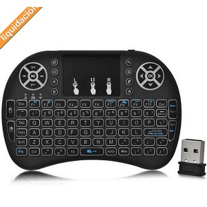 Mini teclado inalámbrico - touchpad - negro (retroiluminado)
