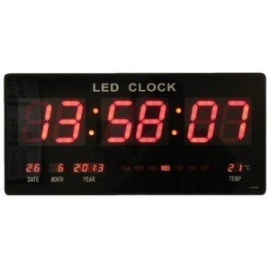Reloj de pared digital LED Cuarzo Fecha temperatura 
