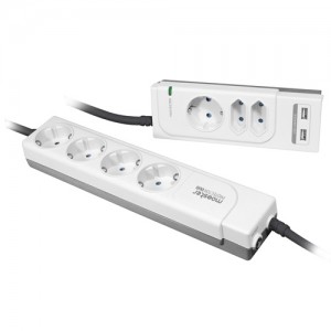 Regleta PC Mooster con proteccion de sobretension (usb)
