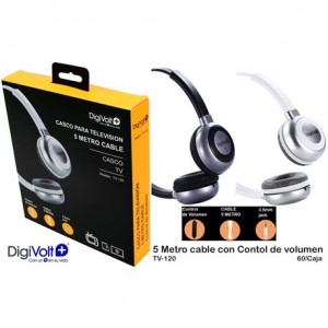 CASCOS ESTEREOS PARA LA TELE DIGIVOLT TV-120, 5 METROS