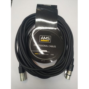 Cable profesional para micrófono XLRf a XLRm, Negro, 10 m
