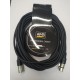 Cable profesional para micrófono XLRf a XLRm, Negro, 10 m