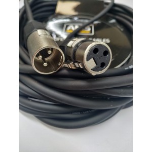 Cable profesional para micrófono XLRf a XLRm, Negro, 12 m