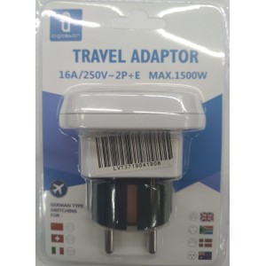 ADAPTADOR VIAJE UNIVERSAL CLAVIJA  INGLESA