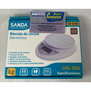 BÁSCULA DE COCINA ELECTRONICA SD-0200