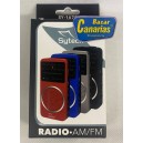 Radio Am/FM Estereo de Bolsillo, Altavoz, Auriculares, Negro (sytech) 