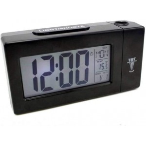Reloj despertador de escritorio con pantalla LED (proyector, activación de la luz por sensor) 