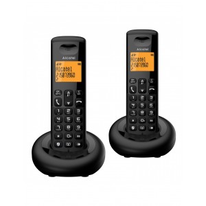 Alcatel E160 Duo pack 2 inalámbricos DECT con base de carga negro