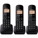    Teléfono Inalámbrico Panasonic KX-TGB613SPB/ Pack TRIO/ Negro