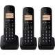    Teléfono Inalámbrico Panasonic KX-TGB613SPB/ Pack TRIO/ Negro