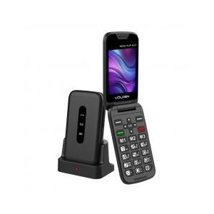  Tel&eacute;fono M&oacute;vil Volfen Orion Dual Max Tipo Concha Negro Base De Carga